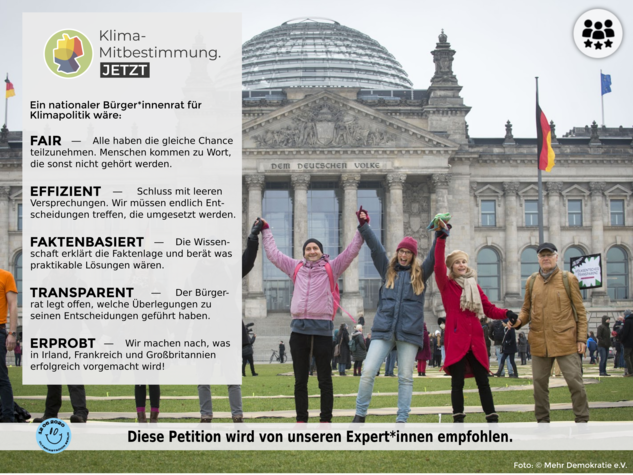 5 gute Gründe für einen nationalen Bürgerrat für Klimapolitik.